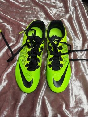 Nike zoom  Black and Neon Green Racing Spike Shoes women’s 7.5